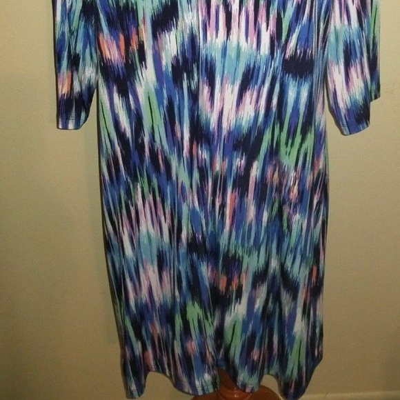 New Jessica Howard Womens Dress 14W Blue Stretch 3/4 Sleeve Plus Size - Picture 6 of 8